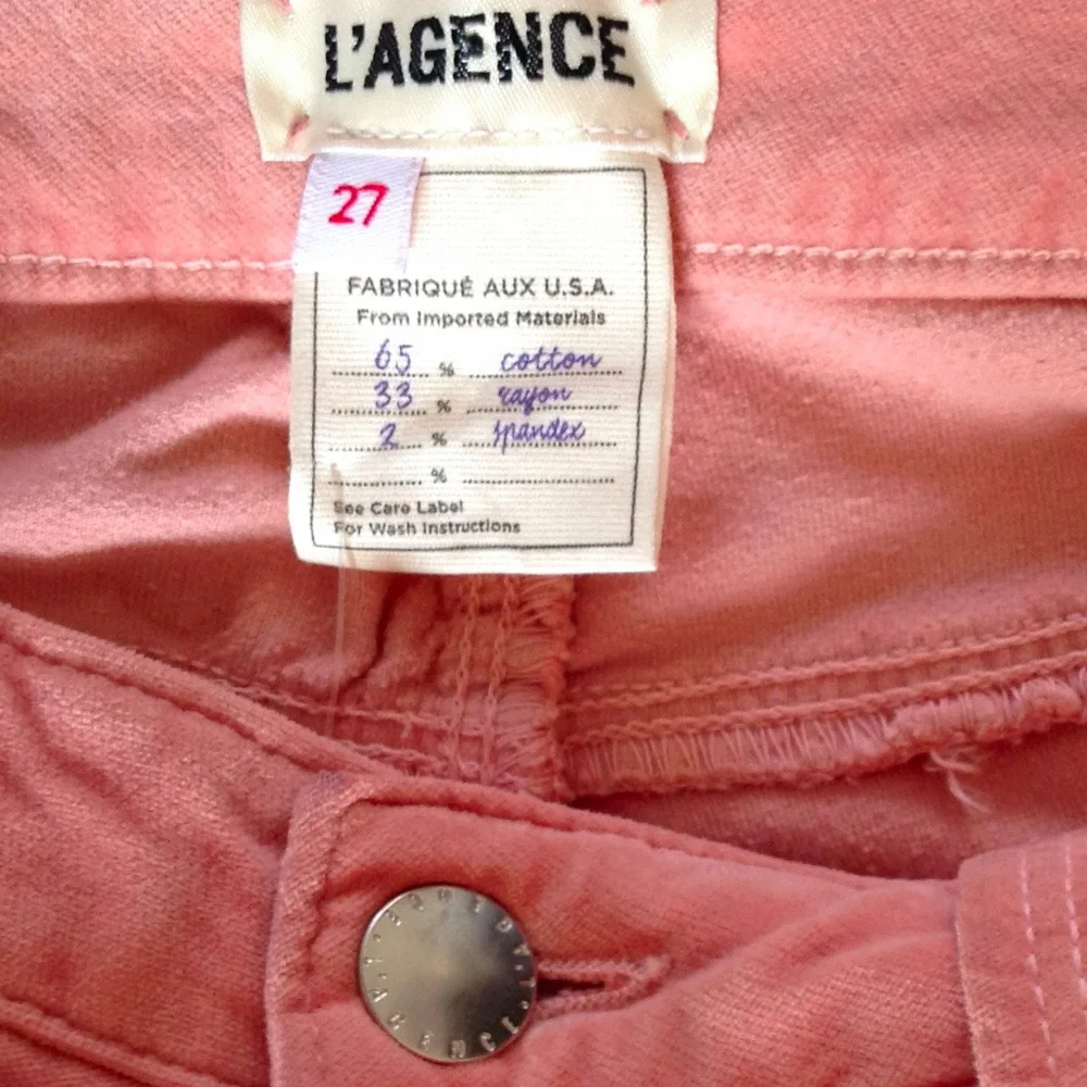 L'AGENCE Paris Margot Velvet High Rise Skinny